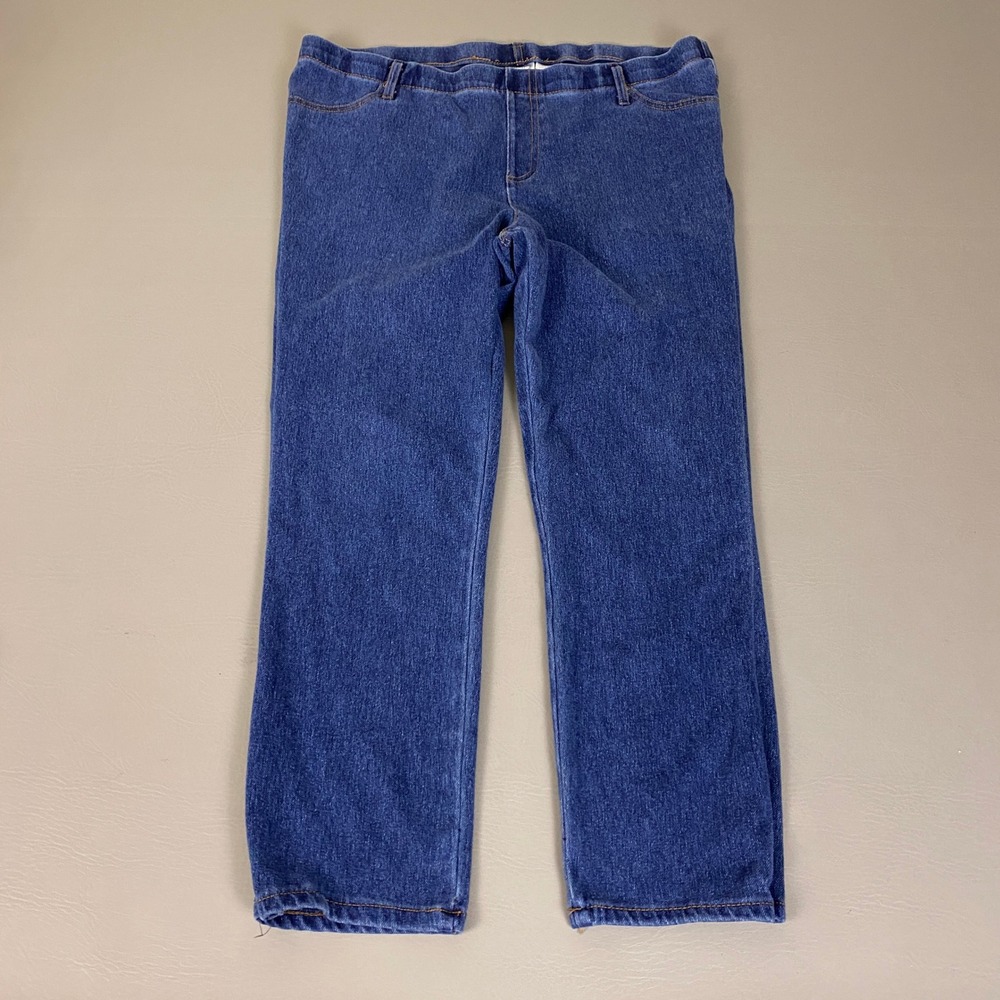 Time and Tru Jeggings Jeans Pull On Womens Size XL 16-18 Dark Denim Blue Stretch